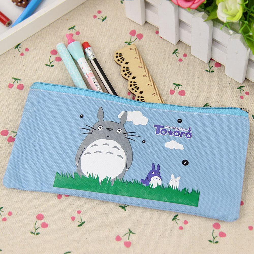 PEWANY Túi Đựng Bút Bằng Vải Oxford Họa Tiết Hoạt Hình Totoro Dễ Thương