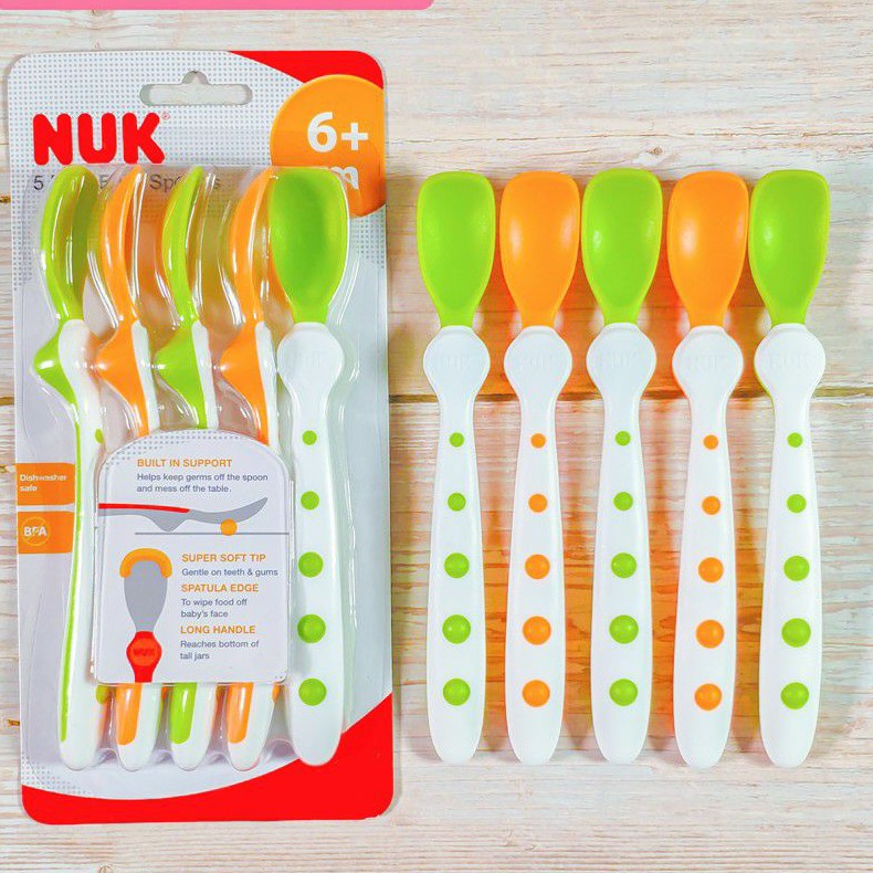 Bộ 5 thìa mềm ăn dặm NUK cho bé