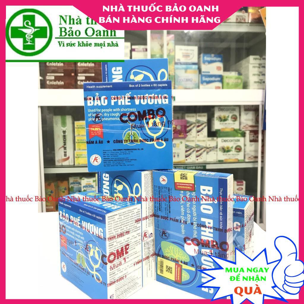 Bảo phế vương hộp 2 lọ x 60 viên ( tổng 120 viên) chính hãng Á Âu, hỗ trợ giảm ho đờm phế quản