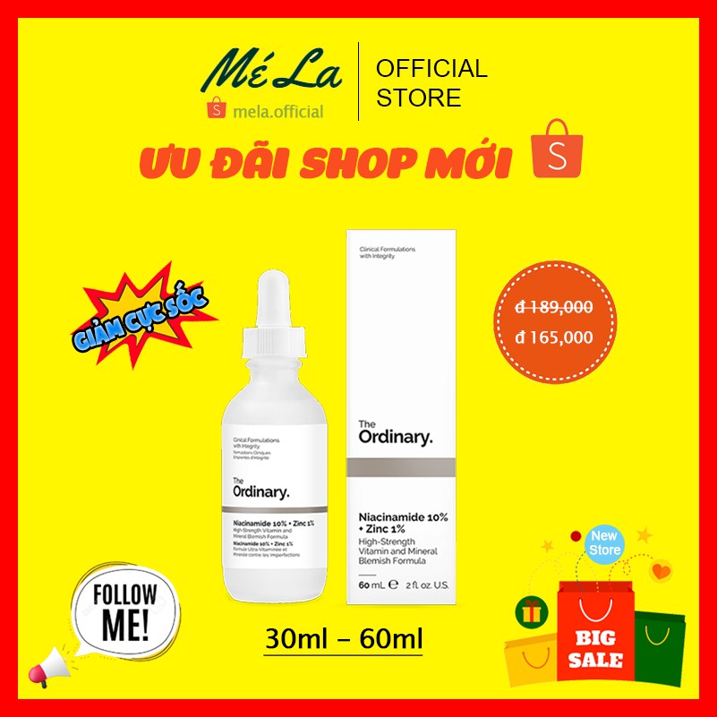 ✅[CHÍNH HÃNG SEPHORA] Tinh Chất Kiềm Dầu, Giảm Mụn The Ordinary Niacinamide 10% + Zinc 1% Serum