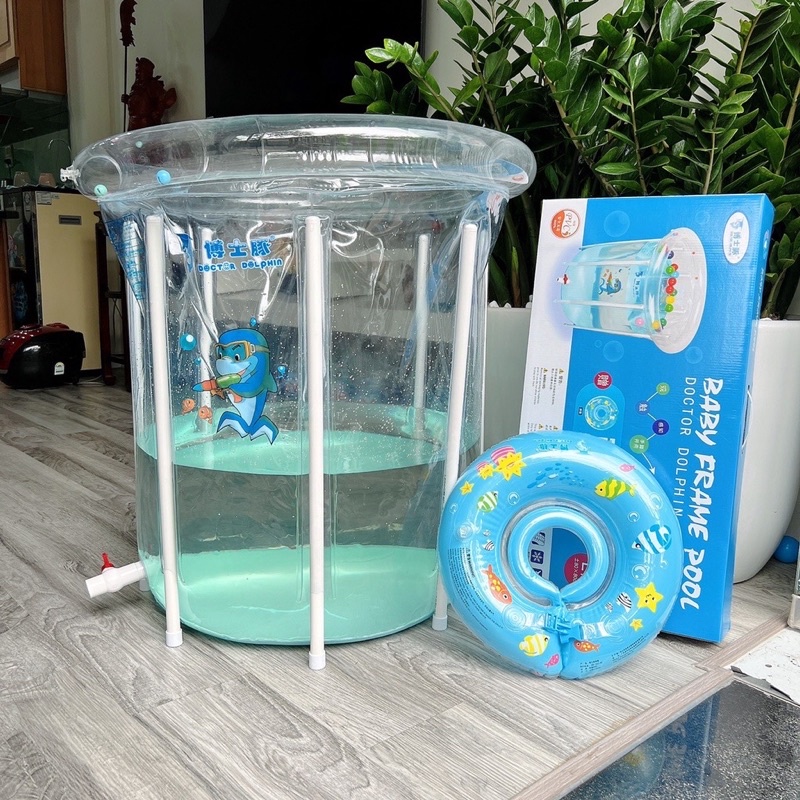 HOA TOC HCM Bể bơi, hồ bơi đứng thành cao trong suốt, kích thước 80x80 tặng kèm phao cổ