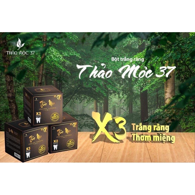 Bột than hoạt tính giúp sạch miệng trắng răng hơi thở thơm mát Thảo Mộc 37 50gr