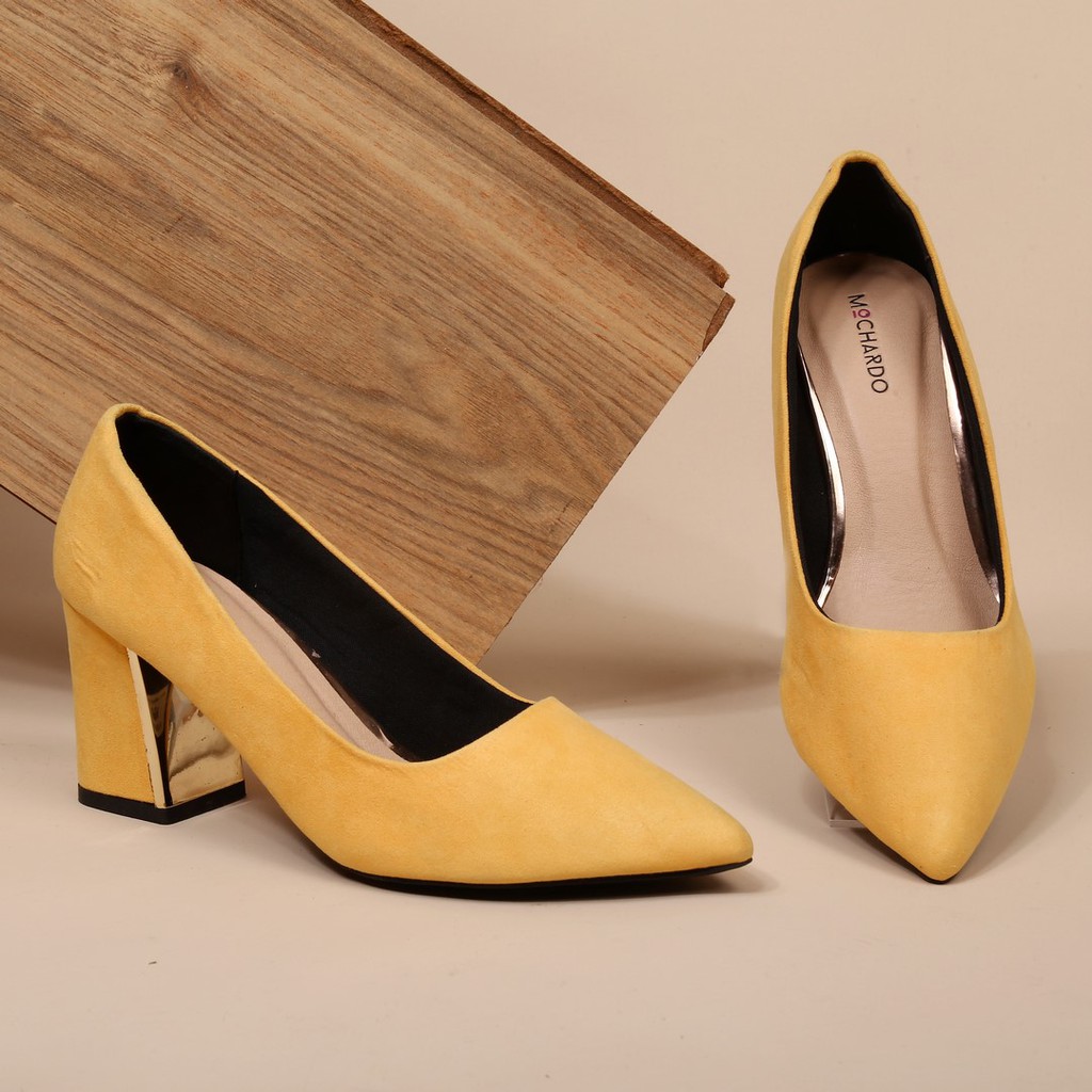 Mochardo - Giày CG Da Nhung Gót Vuông GH23