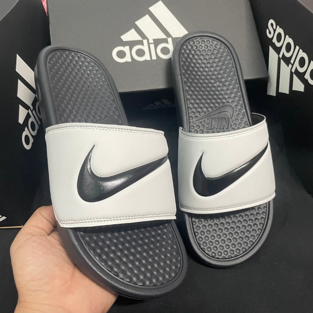 Dép Nike đen trắng quai ngang nam nữ - dép thể thao/ Dép Nike benassi swoosh 2023