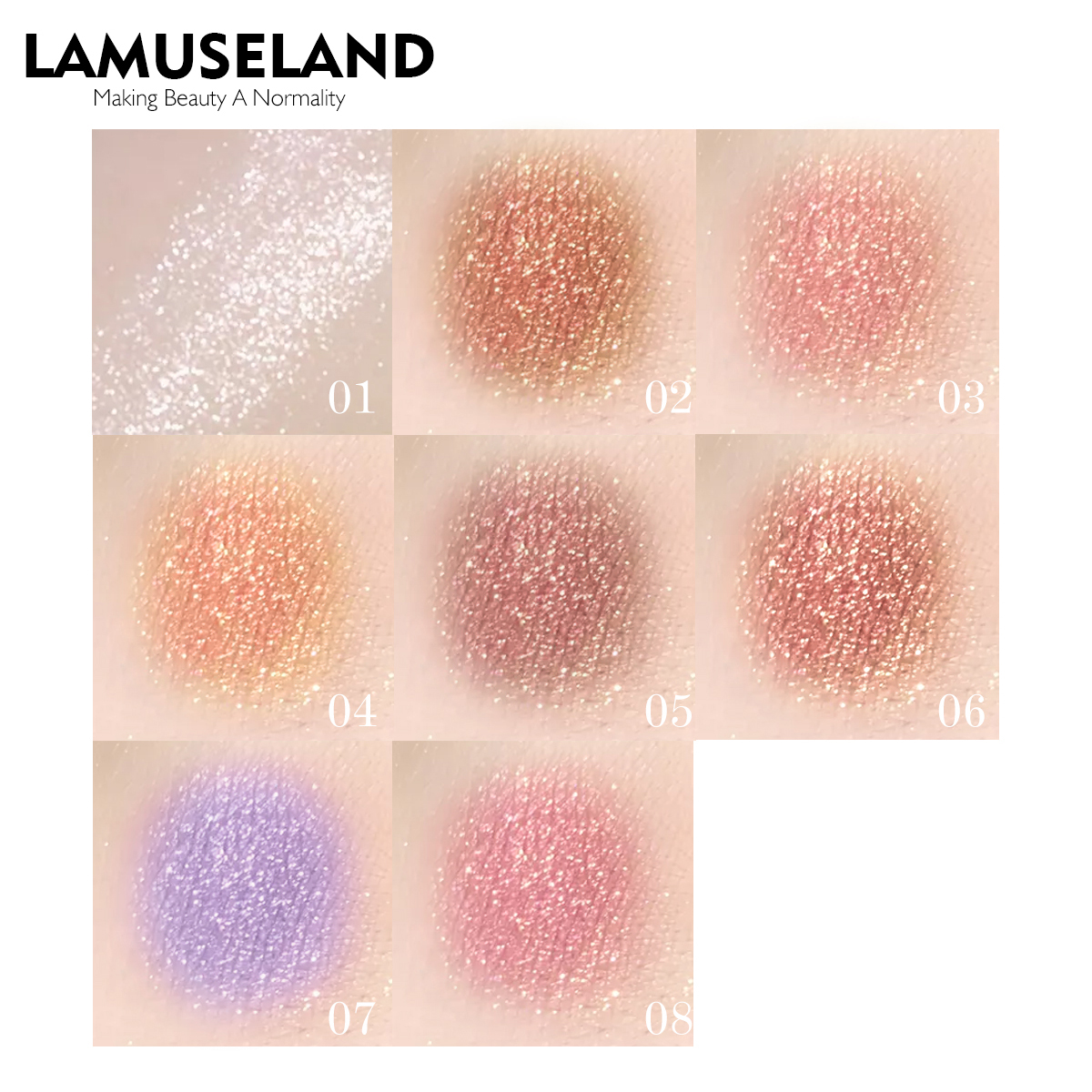 Bộ Phấn Mắt LAMUSELAND LA4008 69g Dạng Lỏng 8 Màu Nhũ Trang Điểm Làm Đẹp | BigBuy360 - bigbuy360.vn