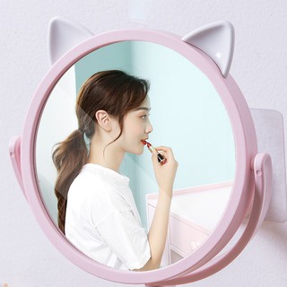 Gương trang điểm gắn tường xoay 360 độ họa tiết tai mèo  P501 Ken93