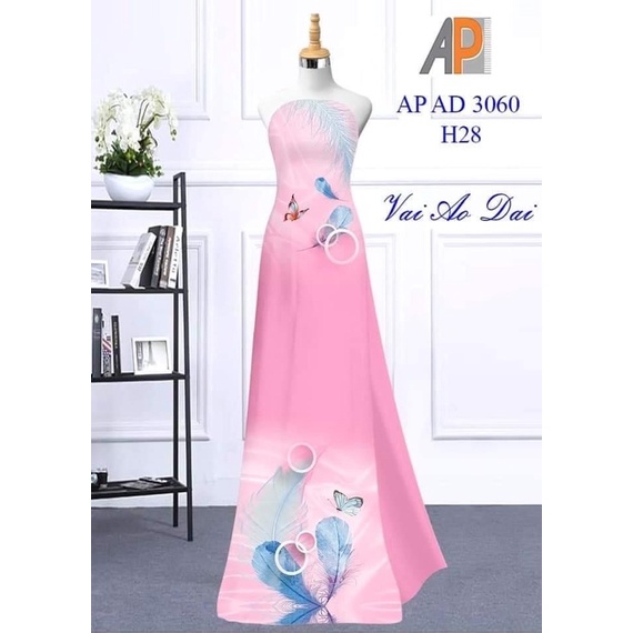 Vải Áo Dài 3D hoạ tiết cánh bướm.Có clip vải thật