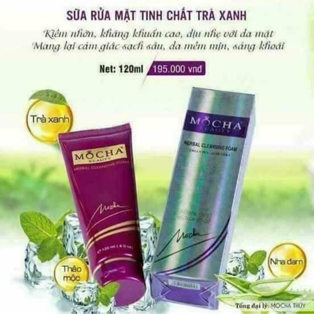 Sửa rửa mặt trà xanh mocha 💥tặng túi xinh💥