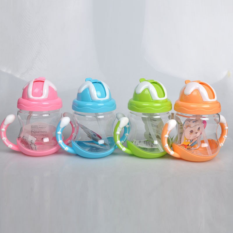 Children Baby Leakproof Lid Handle Portable Straw Cup Baby Learn To Drink Cup
