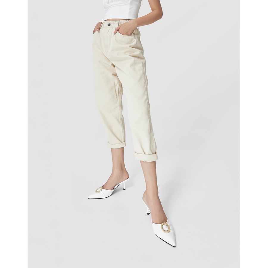 [WABRJN50 - giảm 10% đơn 250K] JUNO - Giày Mules Bít Mũi Khóa Trang Trí Đan Lát - CG07106
