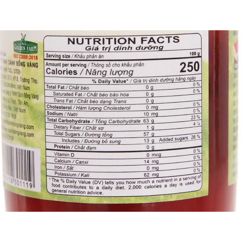 Mứt Dâu Strawberry Preserves GOLDEN FARM 210G - Dùng ăn kèm kem, sinh tố, bánh mì, sandwich, trà nóng