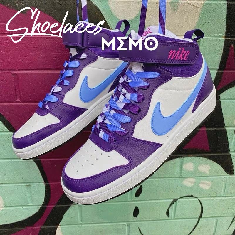 Dây Giày Custom Nike Air Jordan Purple Aqua- Dây giày Phối màu Tím Xanh Pastel