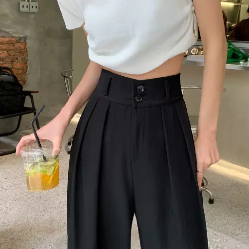 Quần ống rộng Lưng Cao Thời Trang retro Cho Nữ