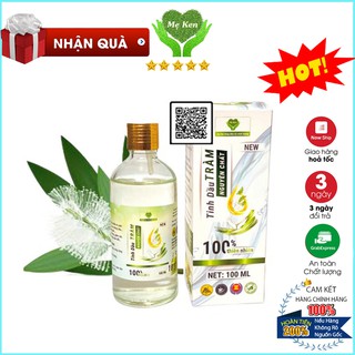 Tinh dầu tràm nguyên chất Mẹ Ken 100ml, đuổi muổi, giữ ấm cho bé, xông phòng