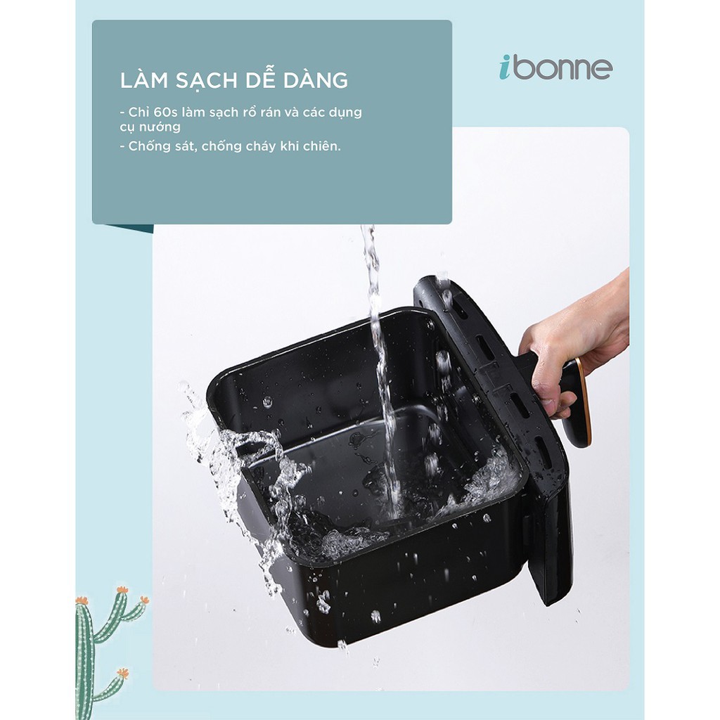 [ BẢO HÀNH 18 THÁNG ] NỒI CHIÊN KHÔNG DẦU IBONNE IB-34 DUNG TÍCH 5.5L