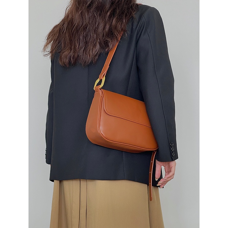 Túi Đeo Chéo Hình Vuông Cỡ Lớn Mềm Mại Màu Nâu Dễ Phối Đồ Thời Trang Cho Nữ