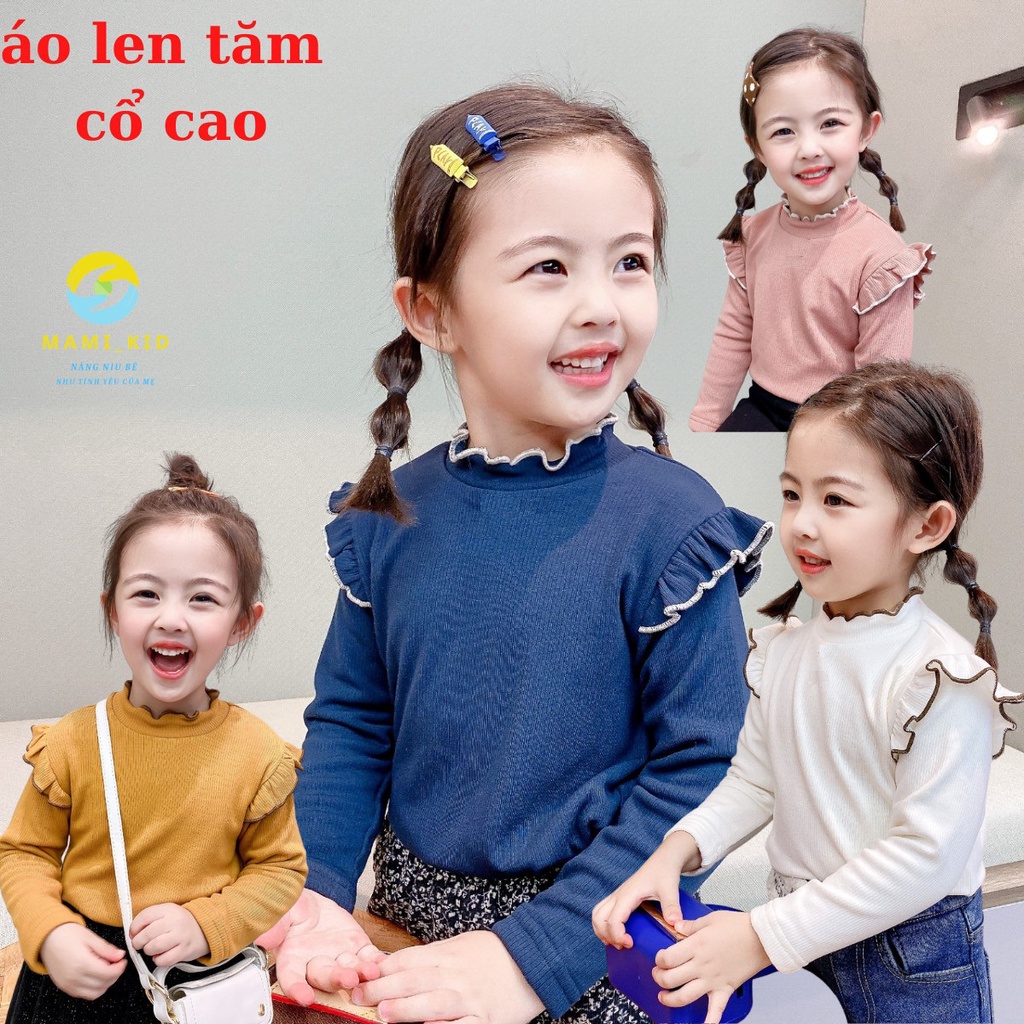Quần Áo Cho Bé Thu Đông, Áo Thun Tăm Dài Tay Cổ Cao chất mềm, siêu co giãn, chất liệu MAMIKID tuyển chọn rất kỹ ạ....