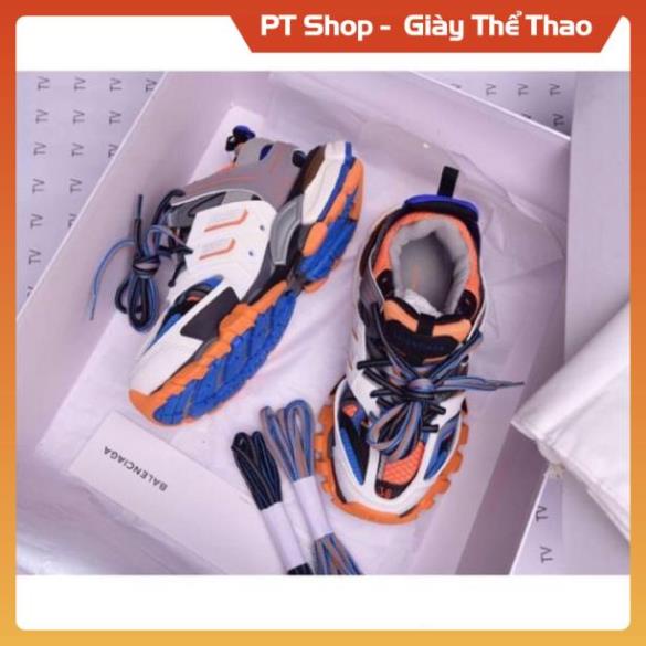 [FreeShip+ Hàng Cao Cấp] Giày thể thao Balen track 3.0 xanh cam, Giày nam nữ Full phụ kiện Sneaker
