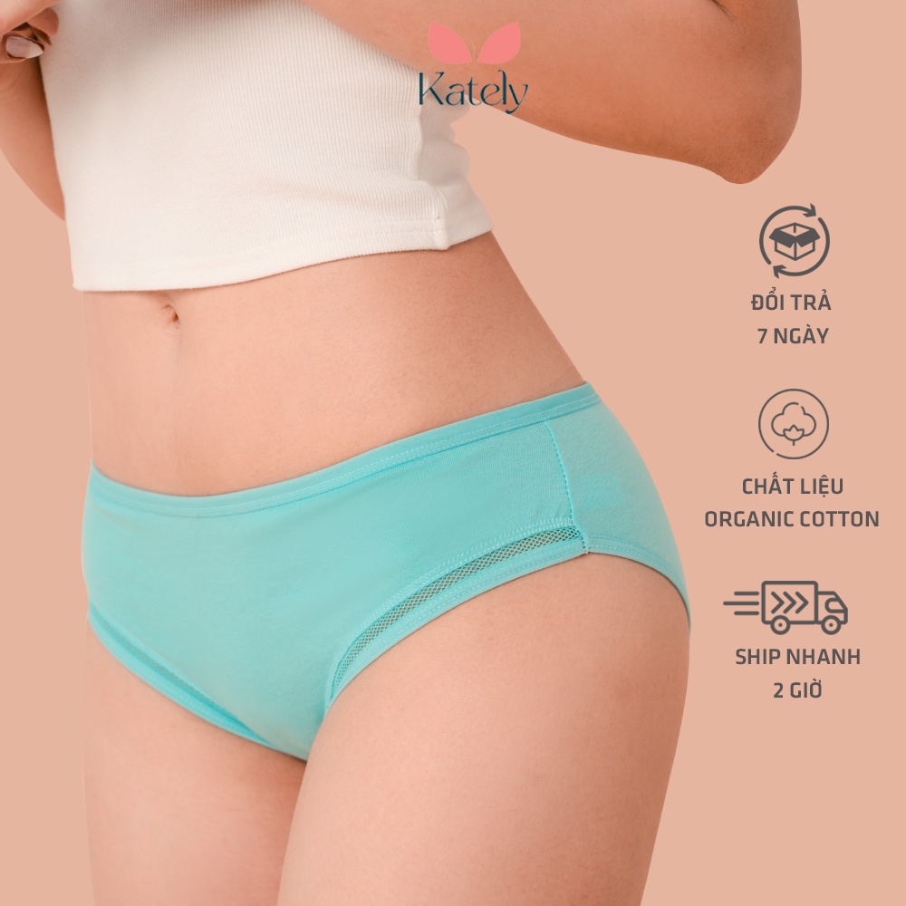 Quần lót nữ organic cotton Kately chất liệu an toàn, thấm hút tốt, siêu thoáng, kiểu dáng đơn giản QLT0072