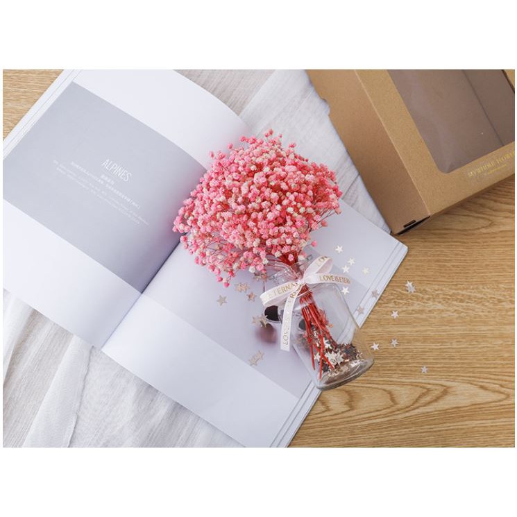 SET QUÀ HOA BABY KHÔ- TẶNG KÈM LỌ THỦY TINH NGÀN SAO