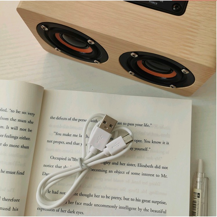 Loa nghe nhạc, loa bluetooth vân gỗ phong cách Bắc Âu - Decor nhà Sò