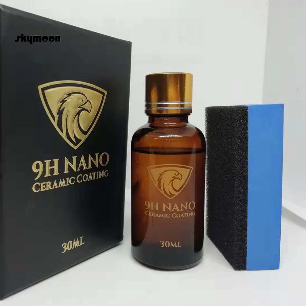 Dung dịch phủ xe hơi kèm miếng bọt biển bằng gốm sứ nano chống nước/ chống trầy xước 9h 30ml