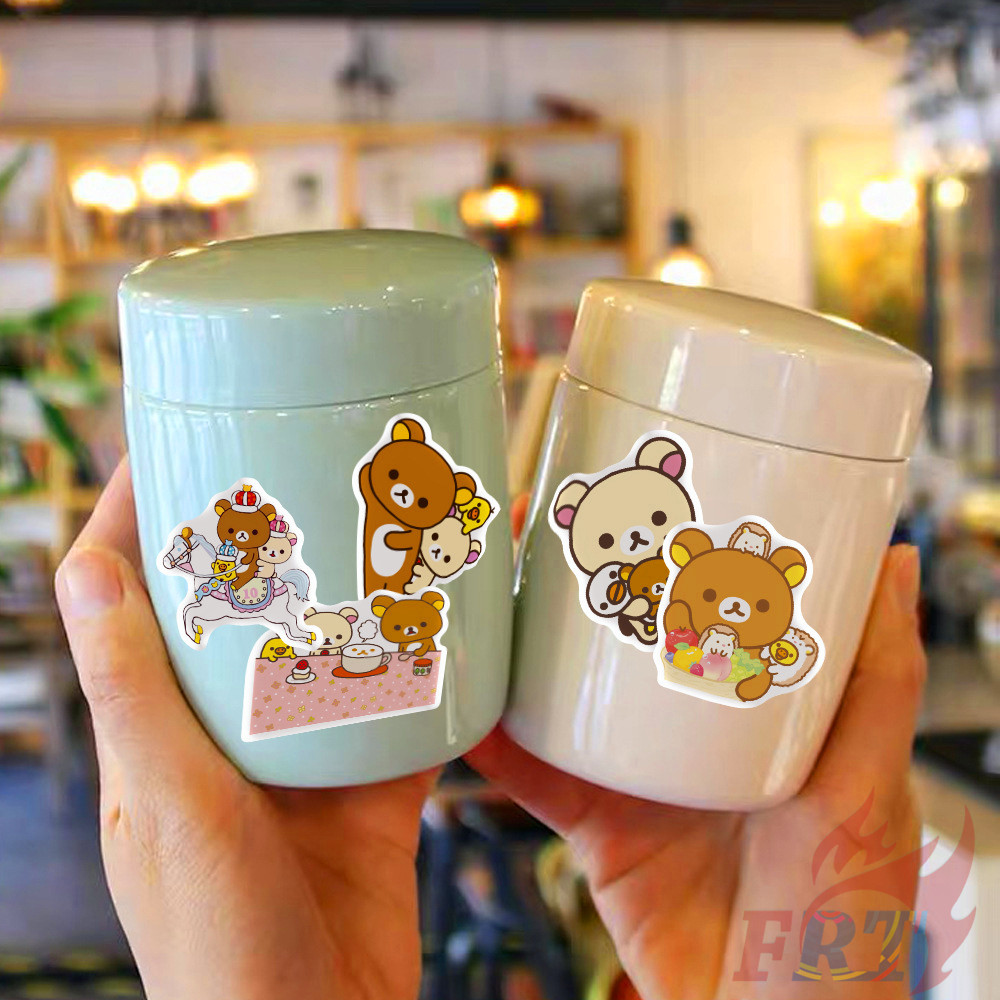 Set 50 hình dán họa tiết gấu Rilakkuma hoạt hình Series 02 trang trí thủ công DIY