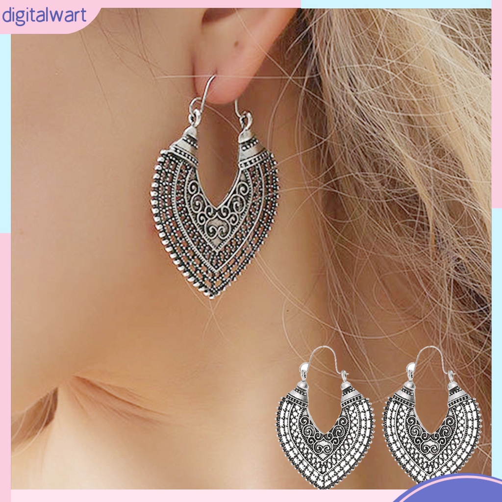 Cặp Khuyên Tai Dáng Dài Thiết Kế Hình Trái Tim Đính Đá Quý Nhân Tạo Sang Trọng Cá Tính Dành Cho Nữ