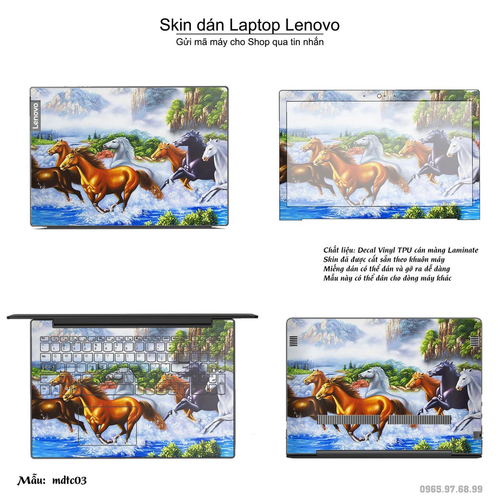 Skin dán Laptop Lenovo in hình Mã Đáo Thành Công (inbox mã máy cho Shop)