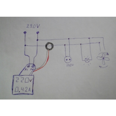 Đồng hồ đo điện áp &amp; dòng điện AC 60-500V 0-100A có màn hình LED hiển thị kép
