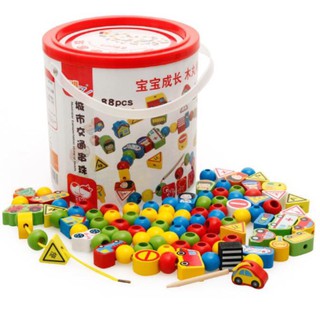 Đồ chơi xâu hạt gỗ - rèn luyện vận động tinh cho bé