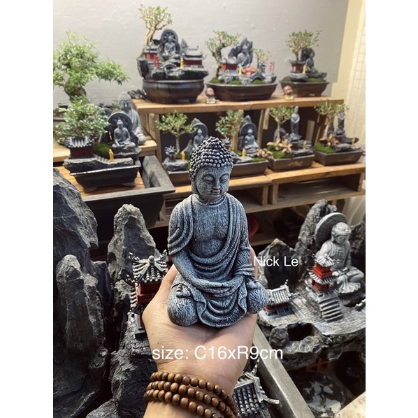 Tượng phật giả cổ phối tiểu cảnh size trung