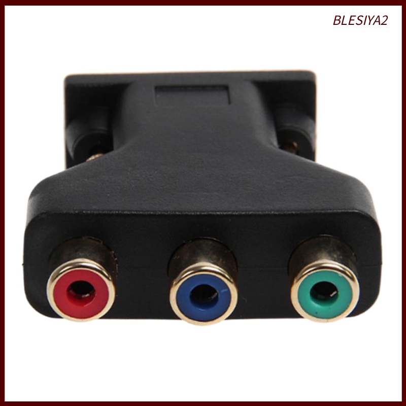 [BLESIYA2]3 RCA RGB Female To HD 15-Pin VGA Style Component Video   Converter Black