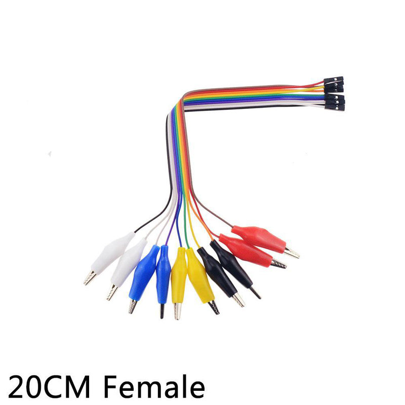 10pin Double-end Wire Crocodile Clip Test Lead Jumper Wire Line Cable Connection