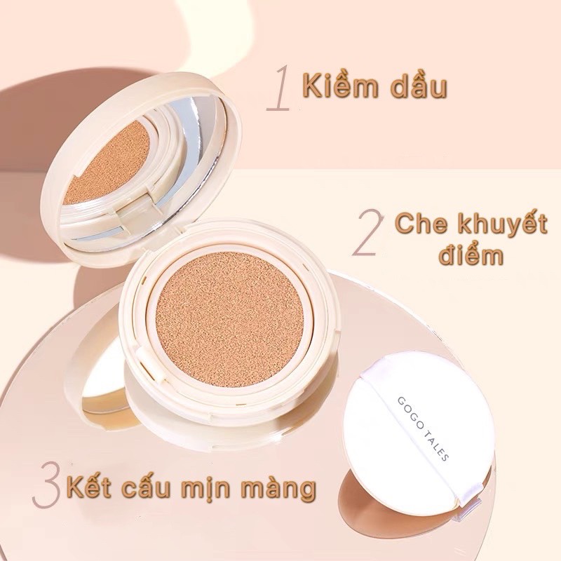 Phấn nước GOGO TALES mỏng nhẹ mềm mịn độ che phủ cao Bright Flawless Air Cushion tặng kèm 1 lõi thay thế GT277 GOGO86 | BigBuy360 - bigbuy360.vn