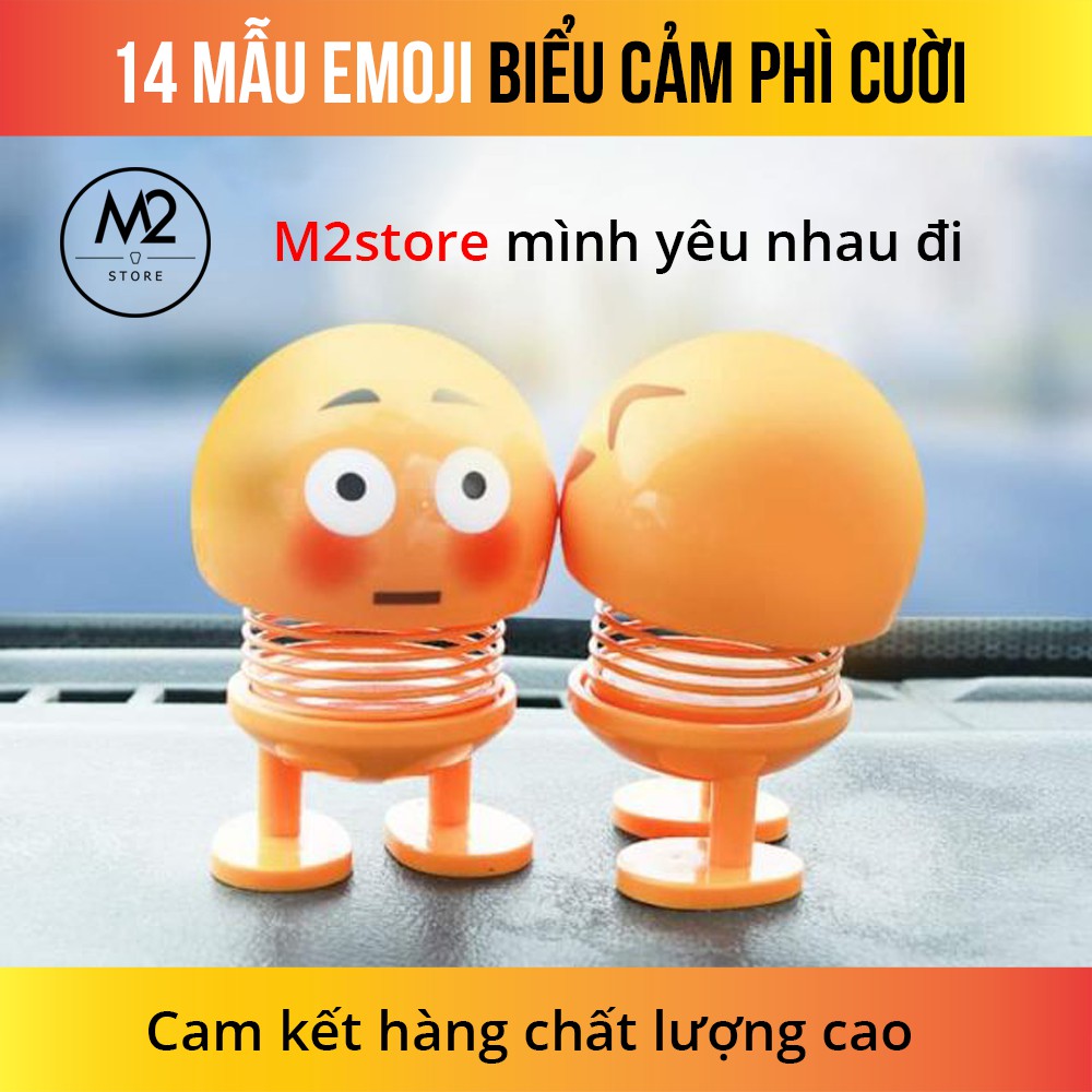 Lò xo mặt cười dễ thương - Emoji Lò Xo Lắc Đầu Trang Trí Xe Hơi Bàn Làm Việc