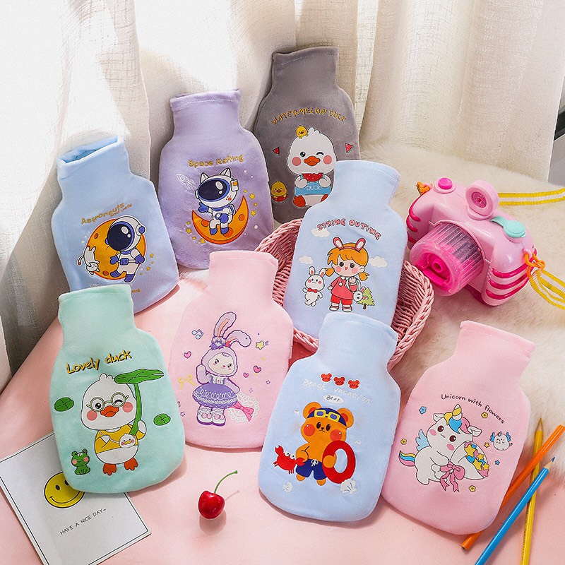 Túi sưởi ấm chườm nóng giữ ấm tay chân dung tích 350ml, Túi chườm sưởi ấm giữ nhiệt giảm đau bụng kinh cho nữ