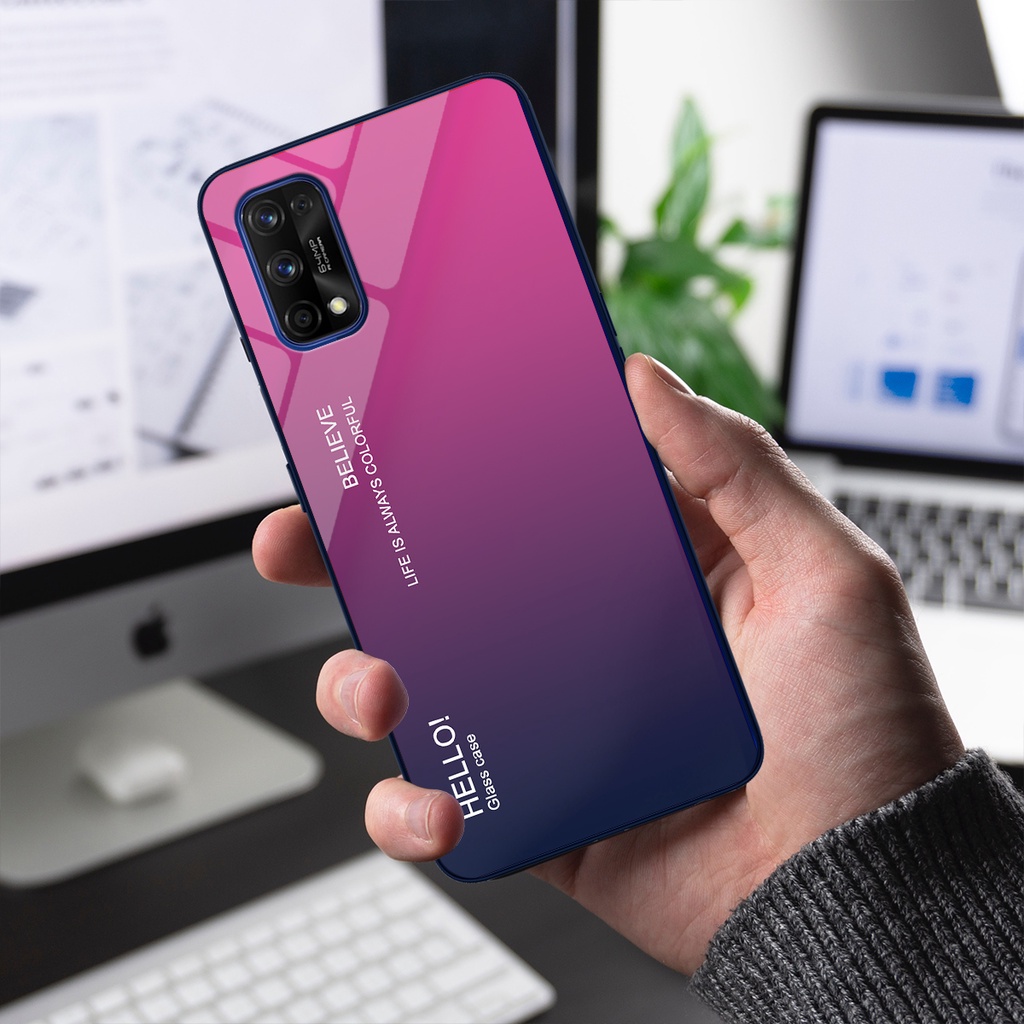 Ốp điện thoại Realme 7 Pro - Gradient edition, chất liệu kính cường lực