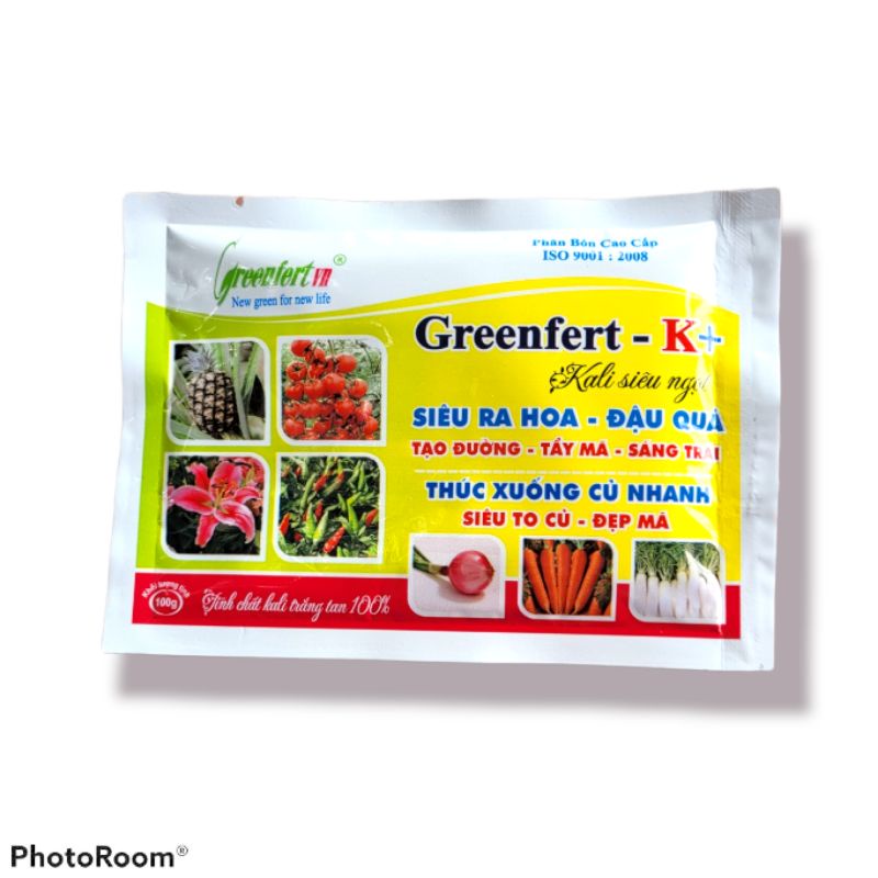 Greenfert-K+ gói 100gr siêu ra hoa đậu trái.