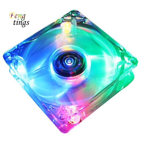 Quạt làm mát trong suốt 8cm có đèn led chiếu sáng cho vỏ máy tính bàn