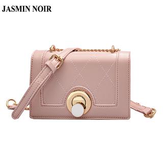 Túi Đeo Vai Jasmin Noir Phối Xích Màu Trơn Chất Liệu Cao Cấp