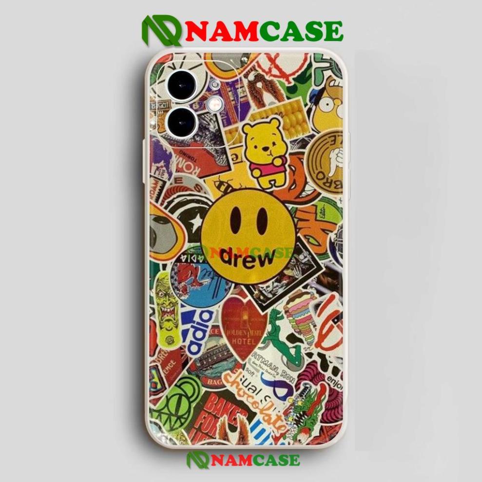 Ốp lưng iPhone Drew cạnh viền vuông silicon mềm dẻo cho iphone 6/6s/7/8/X/XS/XR/11/12/13 Pro Plus Max cute dễ thương đẹp