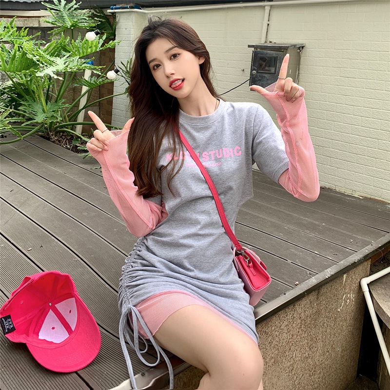 COZOK Set Đầm Lưới Tay Dài Thời Trang Dành Cho Nữ