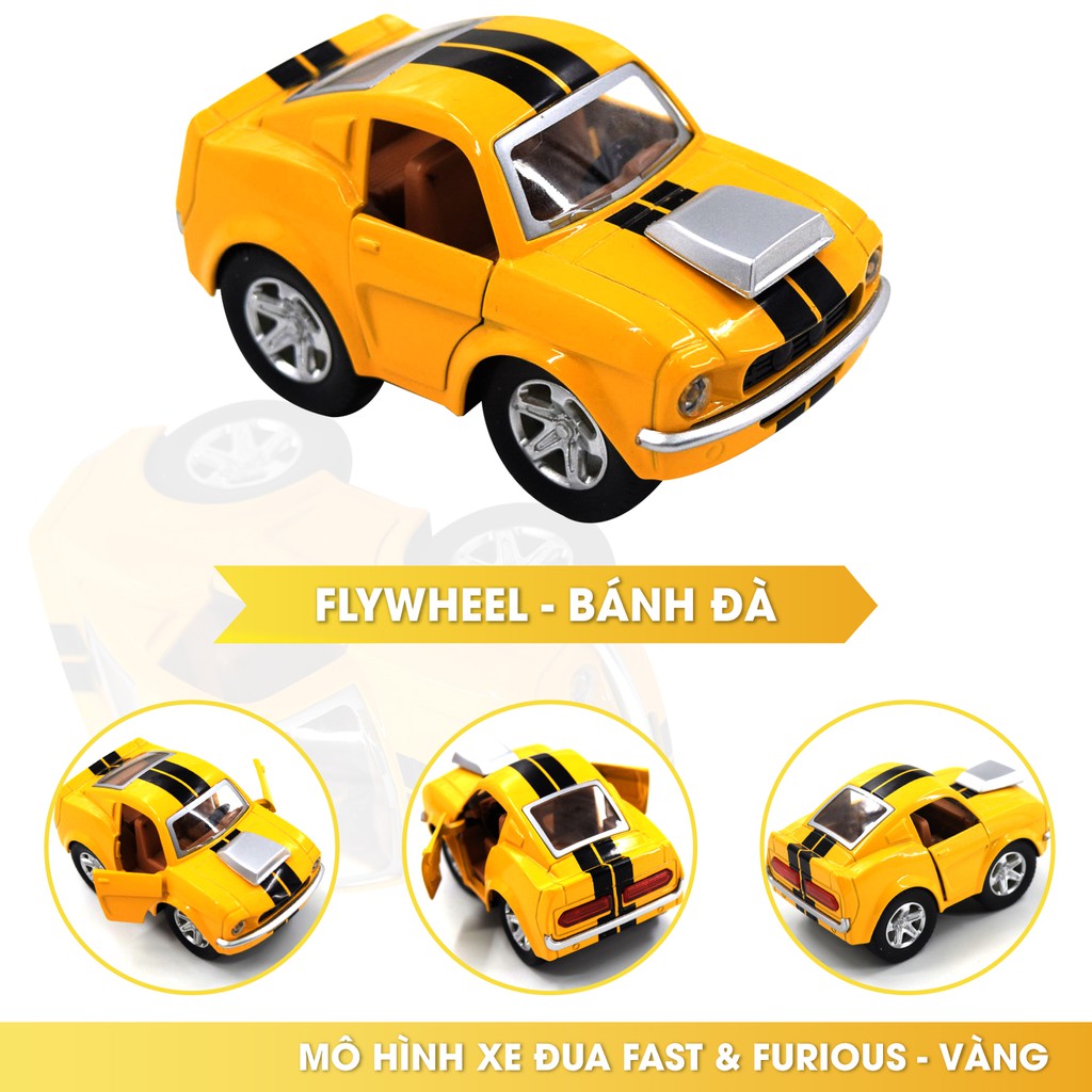 Ô tô mô hình tỷ lệ 1:36 xe đua Fast&Furious bánh đà chất liệu hợp kim đồ chơi an toàn cho bé lứa tuổi 3+