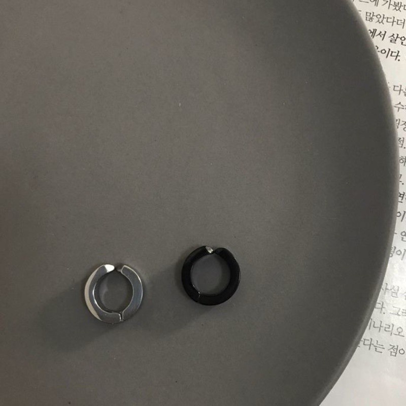 Khuyên Tai Dạng Kẹp Hình Tròn Phong Cách Hiphop Thời Trang