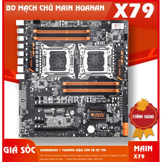 Main HuananZhi X99 T8D Dual, X99 F8D, X79 8D, Main X79 4D, X79/ X99 Dual CPU Socket 2011/ CPU E5/ Ram ddr3 ecc | BigBuy360 - bigbuy360.vn