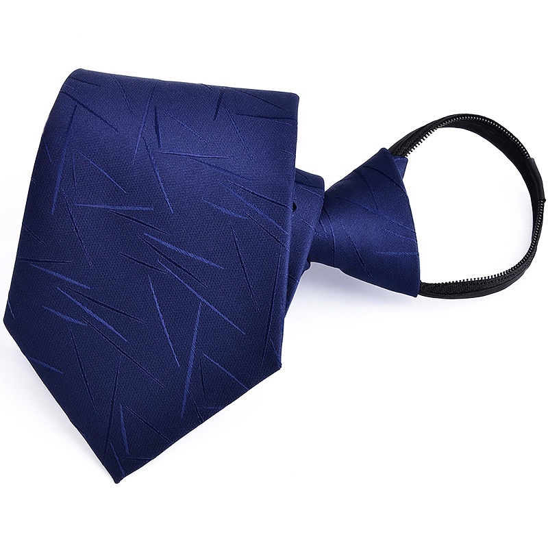 Cà Vạt 8cm Màu Đen / Xanh Phối Khóa Kéo Thời Trang Công Sở Cho Nam