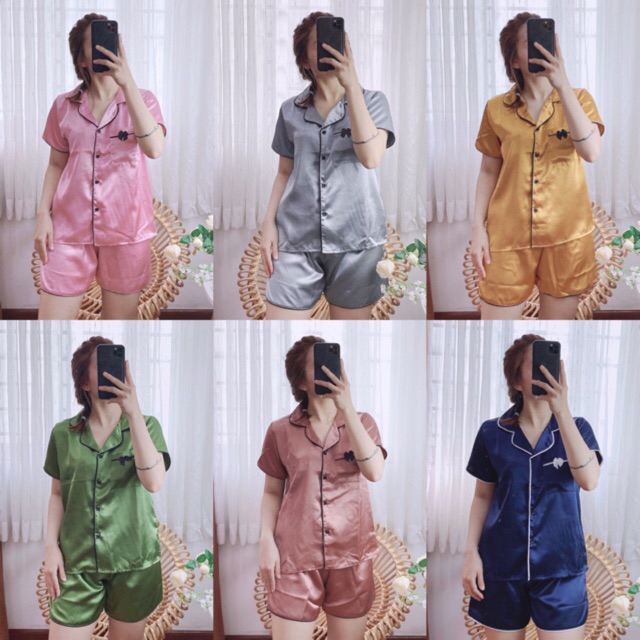 ( Freesize Lụa ) Đồ Bộ Pijama Lụa Nơ Đùi