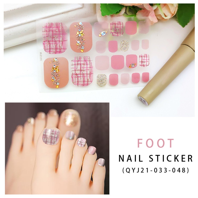 Miếng Dán Trang Trí Móng Chân Lấp Lánh Đầy Màu Sắc DIY Dành Cho Nữ