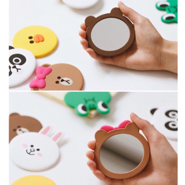 Gương tròn 1 mặt silicons line